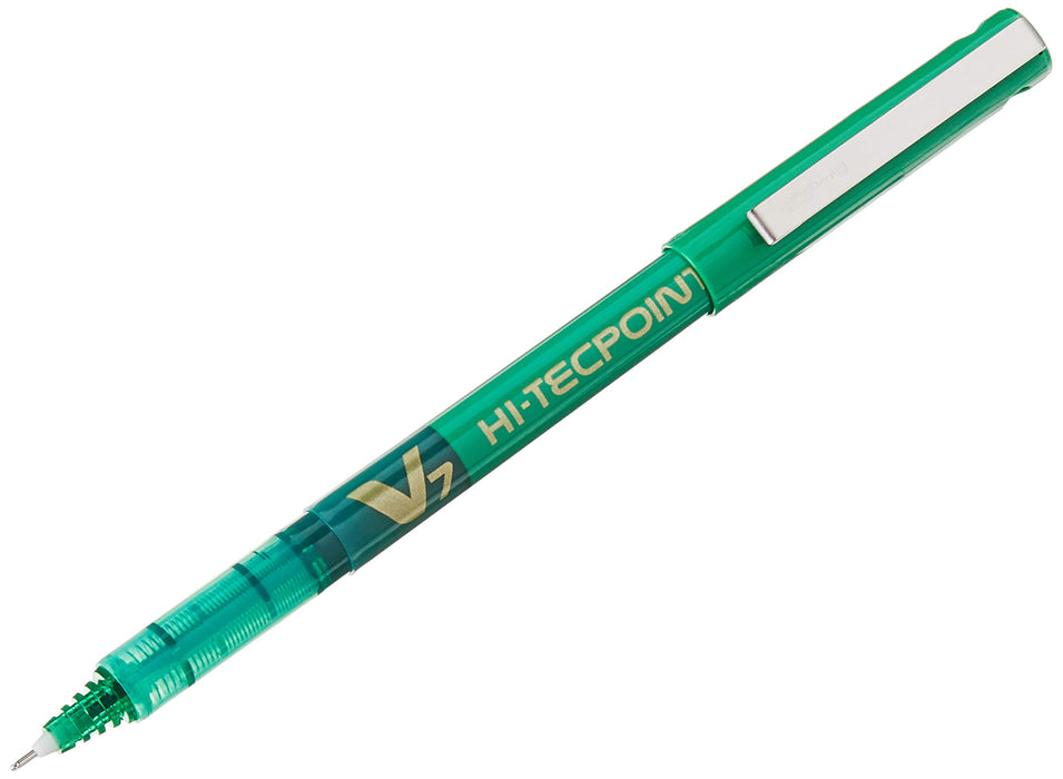 Pilot V7 Hi-Techpoint Rollerball Pen Medium 0.4 mm Green Pack of 12