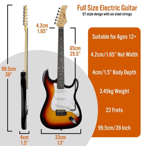 3rd Avenue Junior Electric Guitar Sunburst Camo Set