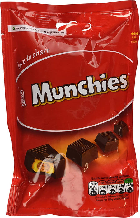 Nestlé Munchies Milk Chocolate Bag No Artificial Colours, Flavours or Preservatives 104g