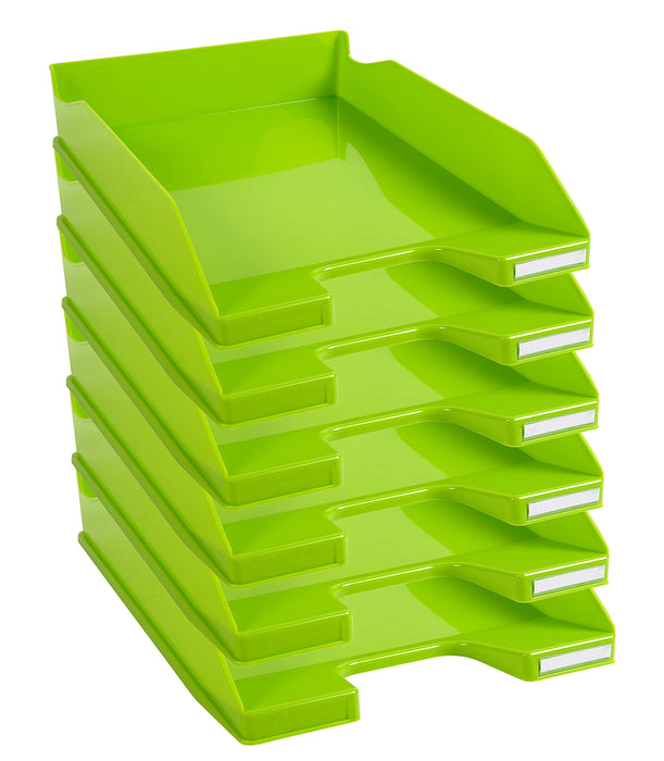 Exacompta Letter Tray Midi Combo Glossy Anise Green Pack of 6