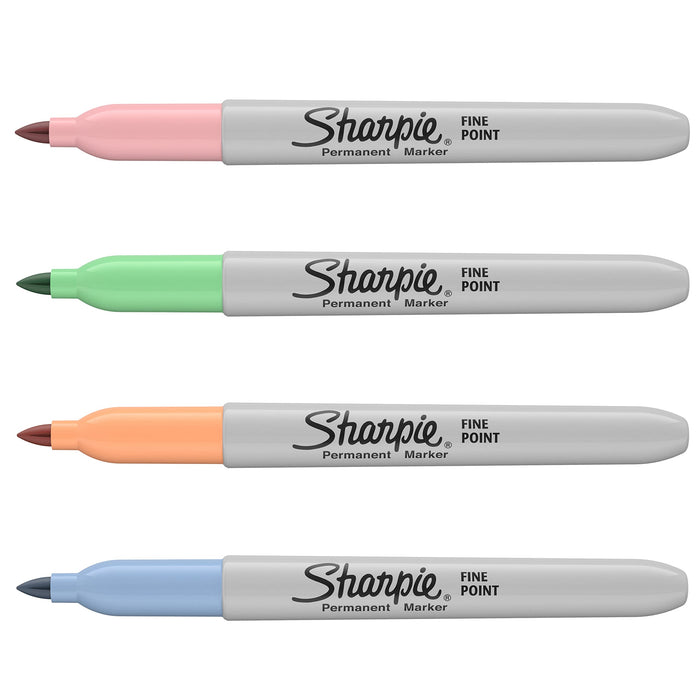 Sharpie Pastel Permanent Marker Fine Bullet 1 mm Assorted Pack of 4