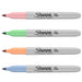 Sharpie Pastel Permanent Marker Fine Bullet 1 mm Assorted Pack of 4