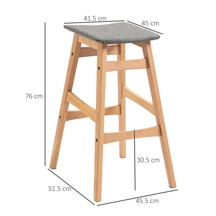 HOMCOM Bar Stool 835-446 Natural Wood