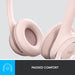 Logitech H390 - Headset - on-ear - wired - USB-A - rose