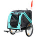 PawHut Pet Bike Trailer Green, Grey 730 mm x 1300 mm x 900 mm