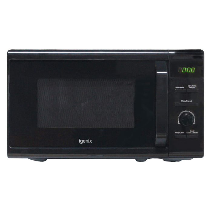 igenix IG2097 Digital Microwave Automatic Defrost Setting Metal Black