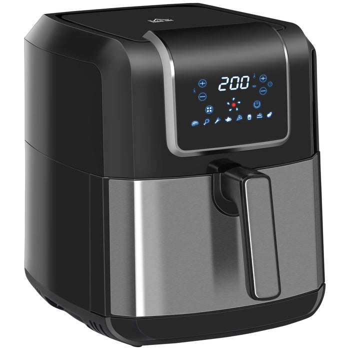 HOMCOM Air Fryer 800-120V70 6.5 L 1700 W Steel, Plastic Black, Grey