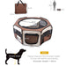 HOMCOM Pet Playpen Brown, Cream 900 mm x 410 mm