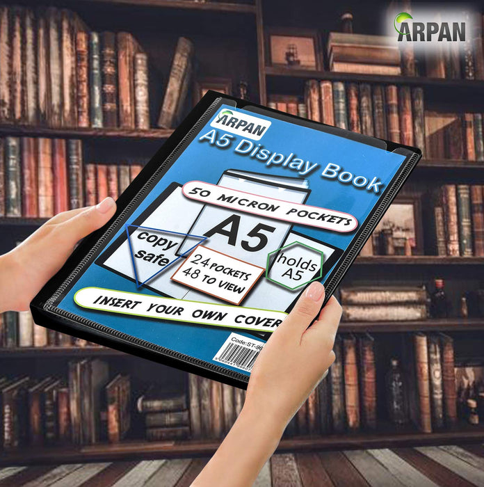 ARPAN Display Book A5 Black 24 Pockets