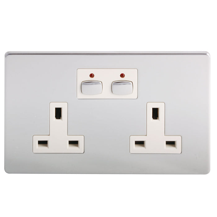 EnerGenie Mi Home Style Double Socket Outlets Chrome