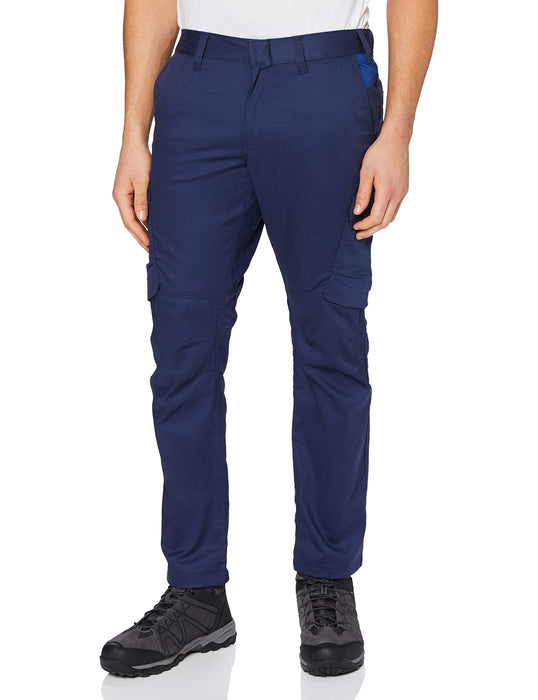 BLÅKLÄDER Trousers 14441832 Cotton, Elastolefin, PL (Polyester) Navy Blue, Cornflower Blue Size 37S