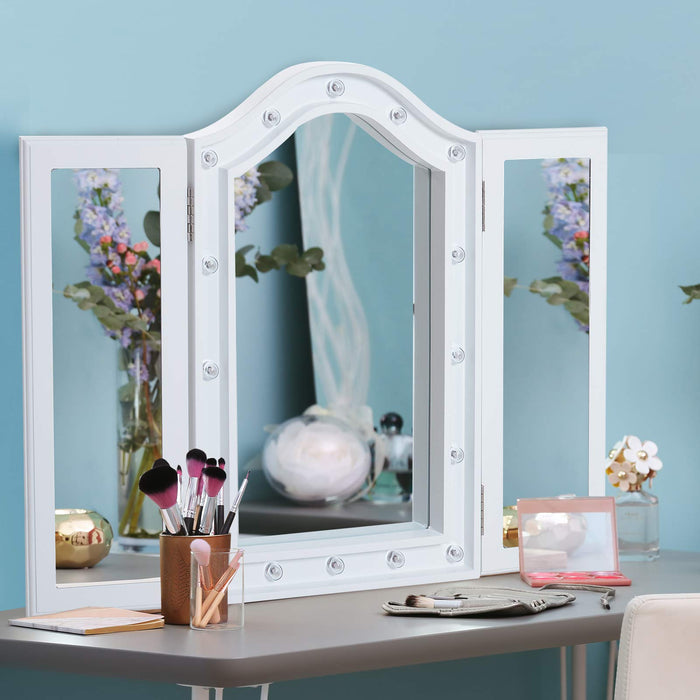 HOMCOM Makeup Lighted Mirror Large White