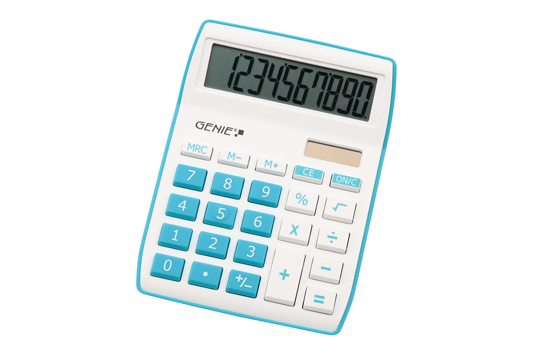 GENIE Desktop Calculator 840 B 10 Digit Display Blue