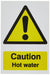 Warning Sign Hot Water Vinyl 20 x 15 cm