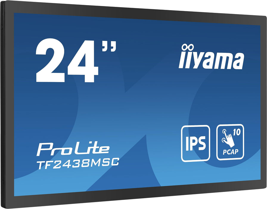 iiyama ProLite TF2438MSC-B1 - LED monitor - 24" (23.8" viewable) - open frame - touchscreen - 1920 x 1080 Full HD (1080p) - IPS - 600 cd/m² - 1000:1 - 5 ms - speakers - black, matte