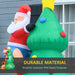 HOMCOM Christmas Santa Claus Inflatable Green 85 x 180 cm