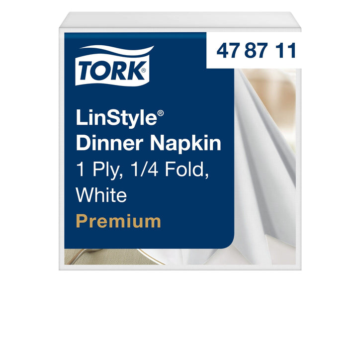 Tork LinStyle® White Dinner Napkin, Premium, 1/4 Fold, 1-ply, napkins, 39 cm x 39 cm, 478711