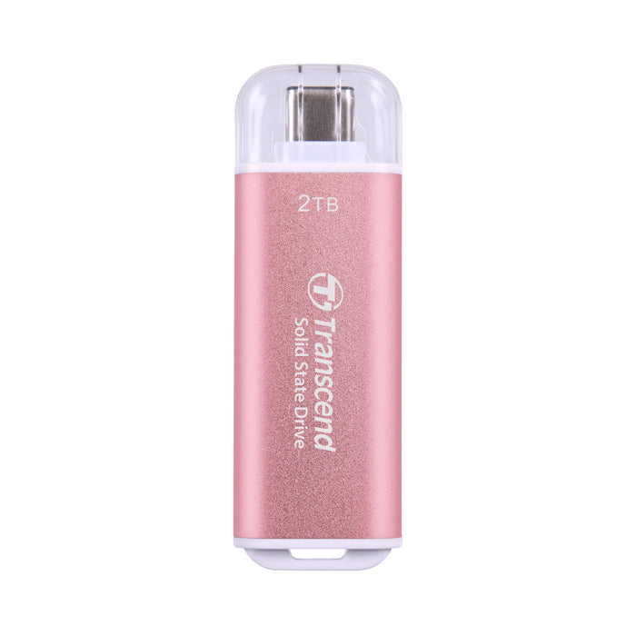 Transcend ESD300 - SSD - 2 TB - external (portable) - USB 3.2 Gen 2x1 (USB-C connector) - rosy pink