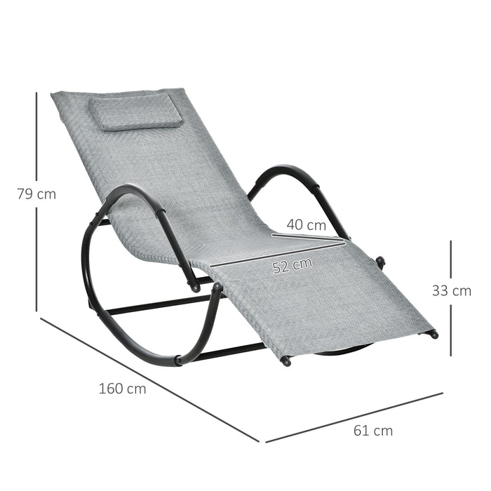 OutSunny Rocking Chair Texteline, Galvanized Metal Grey 1,600 x 790 mm