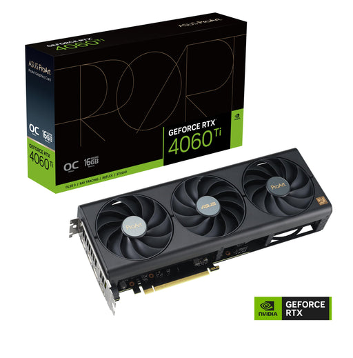 ASUS ProArt GeForce RTX 4060 Ti 16G - OC Edition - graphics card - GeForce RTX 4060 Ti - 16 GB GDDR6 - PCIe 4.0 - HDMI, 3 x DisplayPort