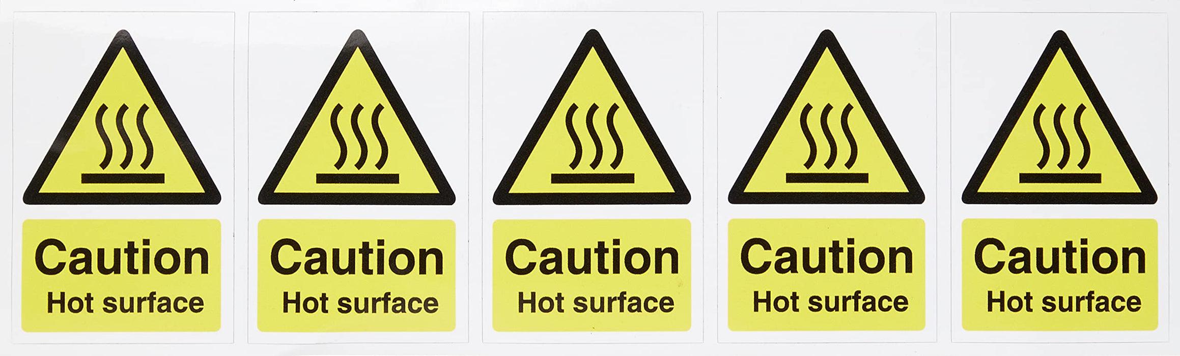 Warning Sign Caution: Hot Surface Vinyl Yellow, Black 7.5 x 5 cm