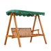 OutSunny 3 Seater Swing Bench Larch Wood Green