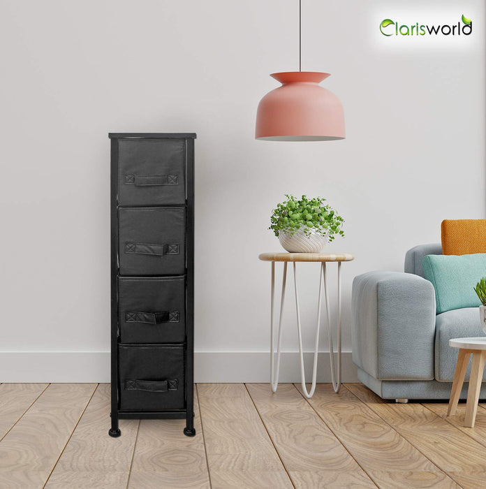 Clarisworld Storage Unit PP-9949BK with 4 Drawers Black