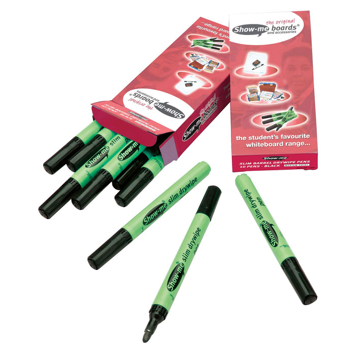 Show-me Whiteboard Marker Black Pack of 10