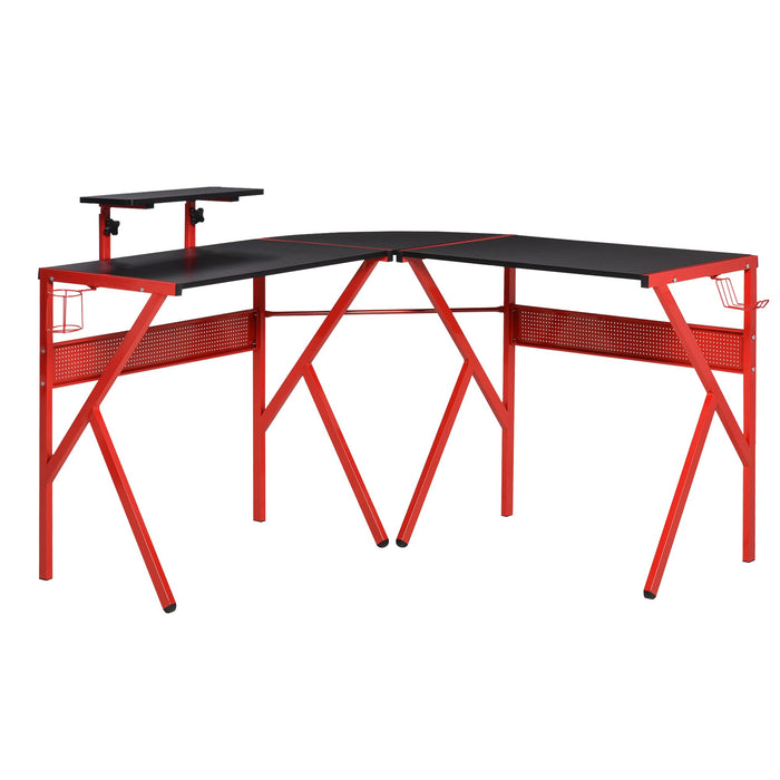 HOMCOM Gaming Desk Metal Red 1,250 x 750 mm