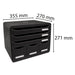 Exacompta Drawer Unit with 6 Drawers Store-Box Maxi Plastic Black 35.5 x 27 x 27.1 cm