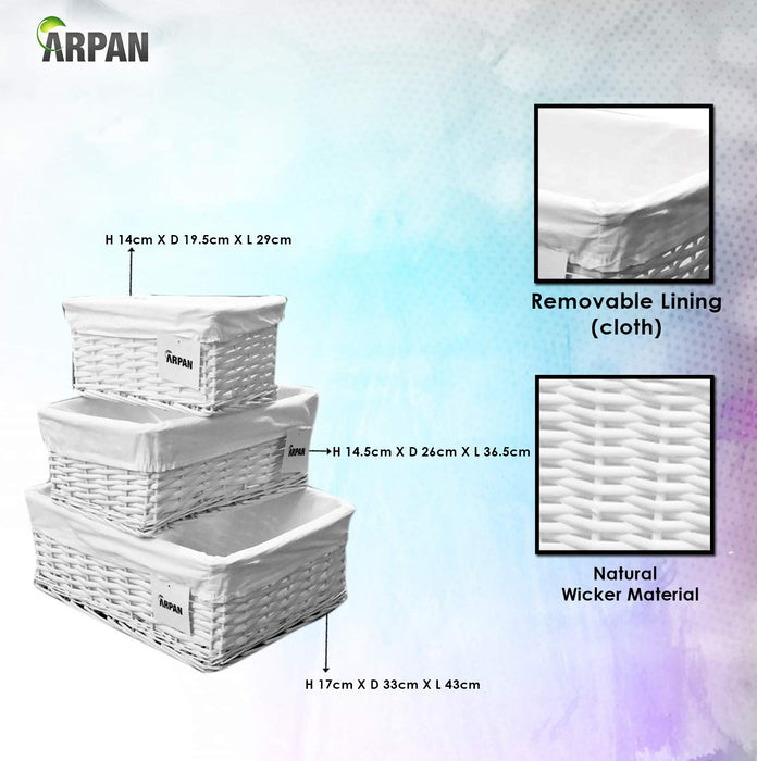 ARPAN Storage Basket Wicker White