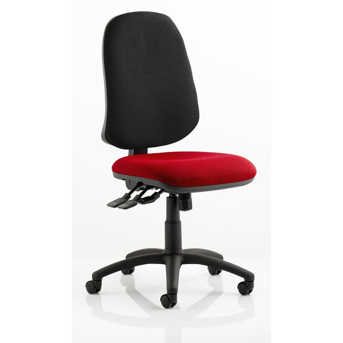 Dynamic Independent Seat & Back Task Operator Chair Without Arms Eclipse Plus XL Black Back, Stevia Blue Seat Without Headrest High Back