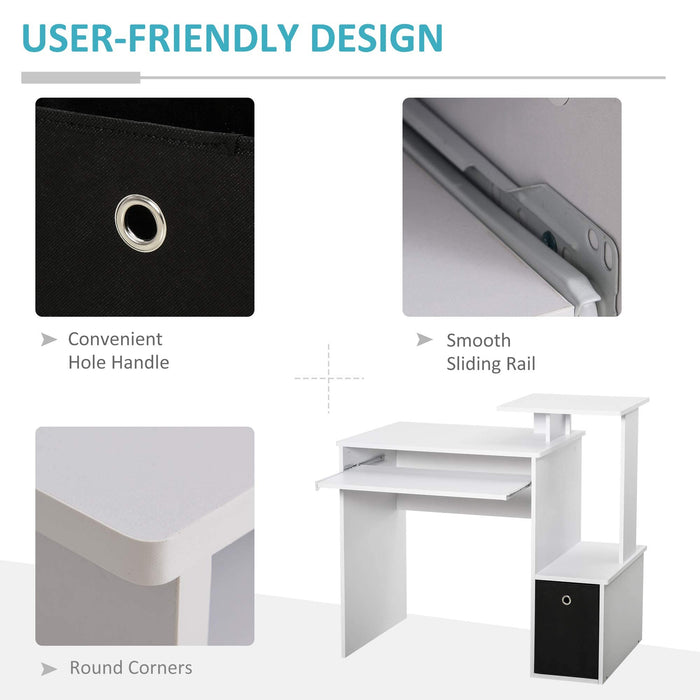 HOMCOM Computer Desk White 400 x 866 mm