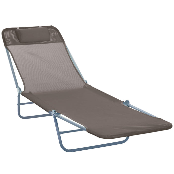 OutSunny Lounge Chair 01-0337 Textilene, Steel Brown