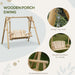 OutSunny 2 Seater Swing Outdoor Bench Natural Wood