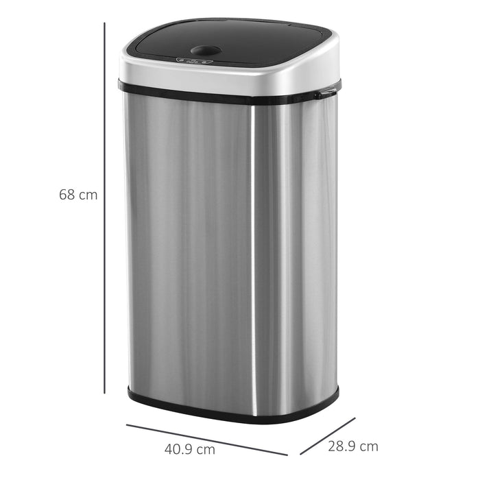 HOMCOM Bin Stainless Steel Chrome 28.9 x 68 cm