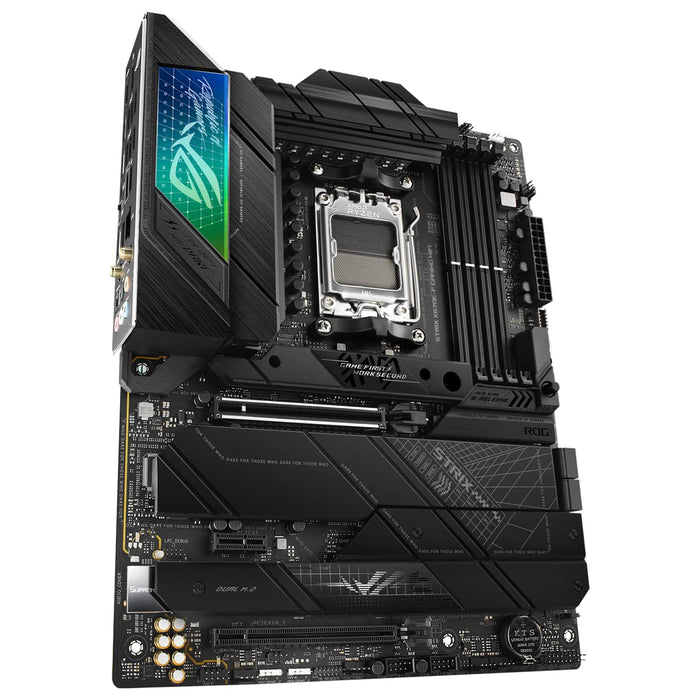 ASUS ROG Strix X670E-F Gaming WiFi - Motherboard - ATX - Socket AM5 - AMD X670 Chipset - USB 3.2 Gen 1, USB 3.2 Gen 2, USB-C 3.2 Gen2, USB-C 3.2 Gen 2x2 - 2.5 Gigabit LAN, Wi-Fi 6, Bluetooth - onboard graphics (CPU required) - HD Audio (8-channel)