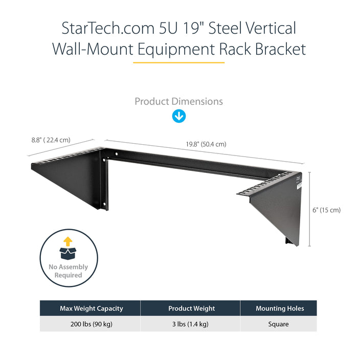 StarTech.com 5U Vertical Wall Mount Network Rack 19in Low Profile