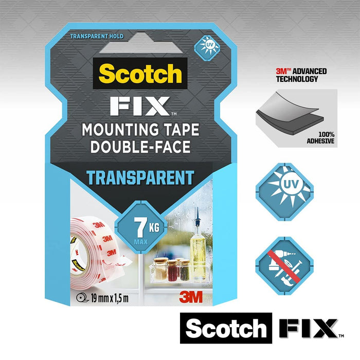 Scotch-Fix Mounting Tape Special Tapes Transparent 19 mm x 1.5 m