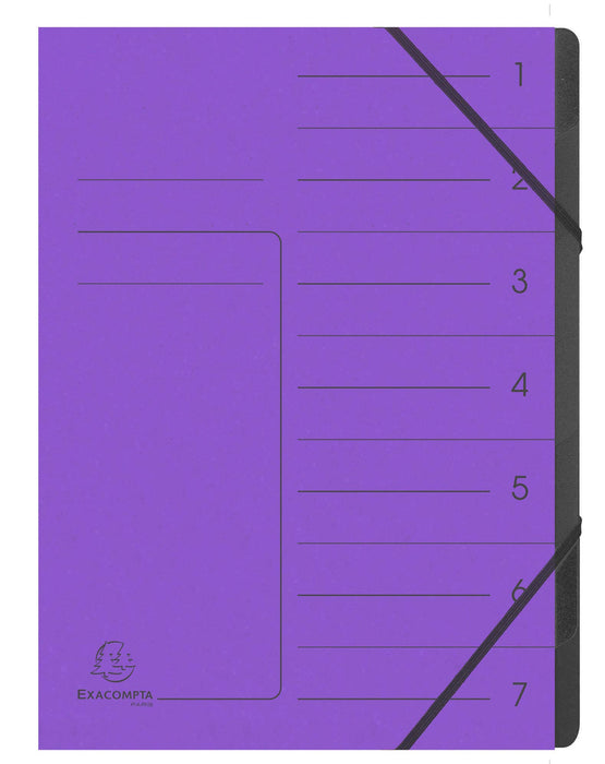 Exacompta Multipart File 540708E A4 Mottled Pressboard Purple 24.5 (W) x 0.5 (D) x 32 (H) cm Pack of 10