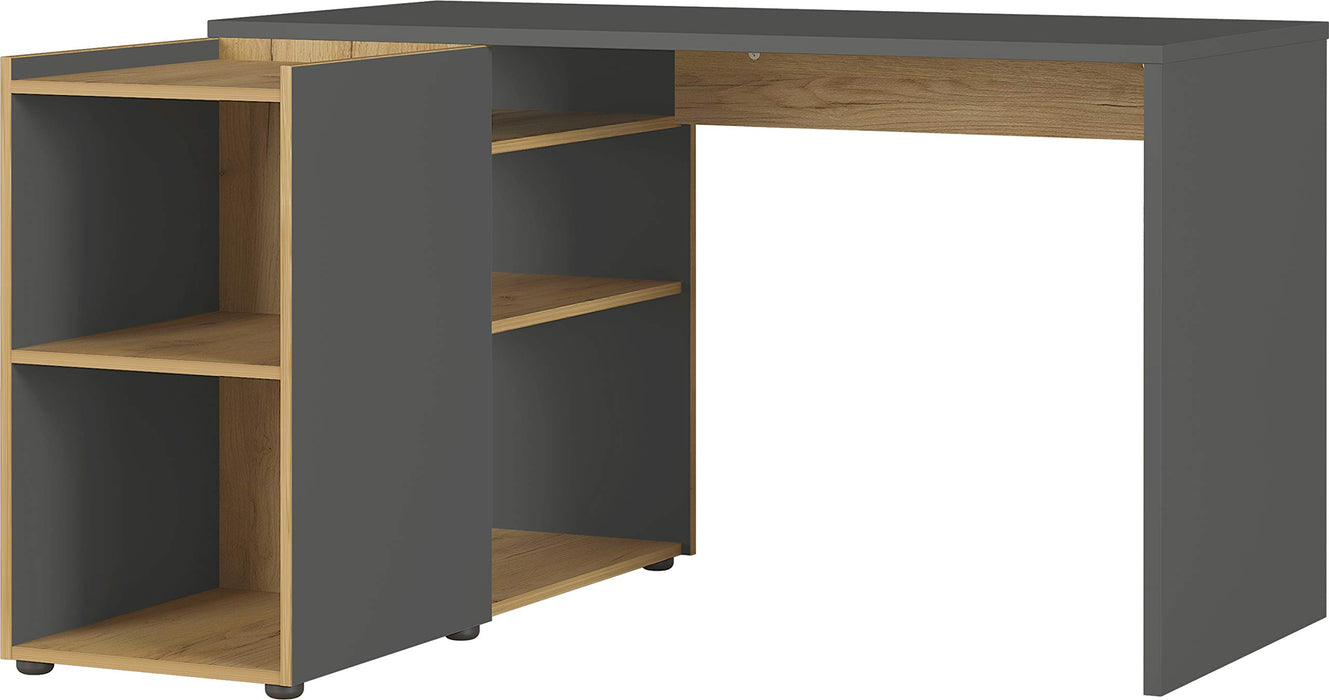 Germania Corner Desk 2974-549 Oak Graphite, Multiplex-Navarra 1290 mm (W) X 1070 mm (D) X 760 mm (H)