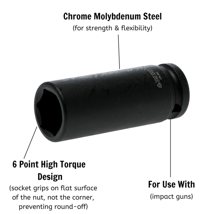 Deep Impact Socket Hexagon 6 Point 1.2in Drive 30mm