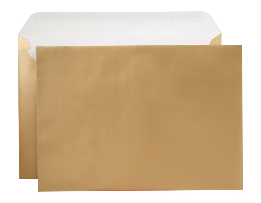 Creative Creative Shine Coloured Envelope C4 324 (W) x 229 (H) mm Adhesive Strip Gold 130 gsm Pack of 250