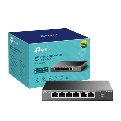 TP-Link 6-Port Gigabit Desktop Switch with 3-Port PoE+ and 1-Port PoE++