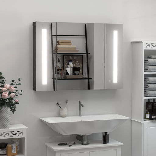 kleankin Mirror Cabinet MDF (Medium-Density Fibreboard) Black 90 x 15 x 65 cm