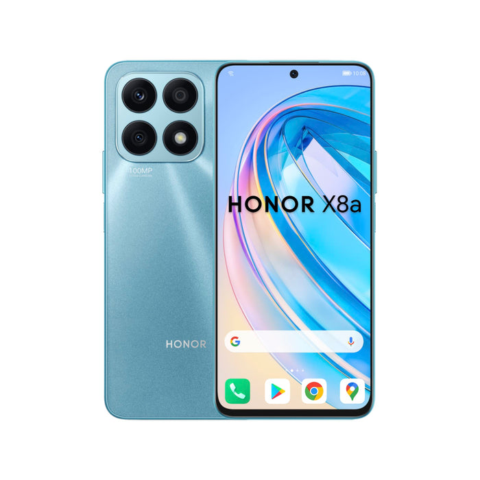 Honor X8a 6.7 Inch MediaTek Helio G88 4G USB-C 6GB RAM 128GB Storage Android 12 Mobile Phone Cyan