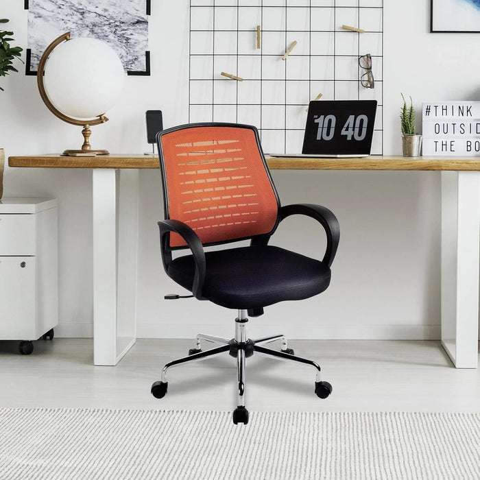 Nautilus Designs Ltd. Medium Mesh Back Operator Chair Orange