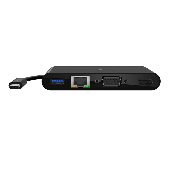 Belkin USB-C 4K HDMI VGA USB A Gigabit Multimedia Adapter Black