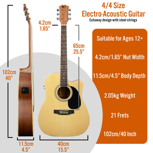 3rd Avenue Electro-Acoustic Guitar Set Natural