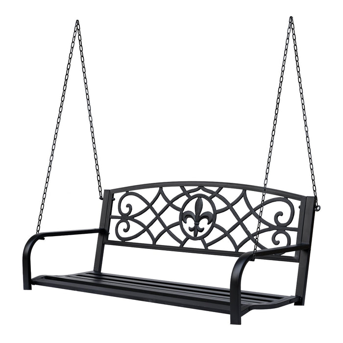 OutSunny Swing Bench Steel Black 600 x 510 mm